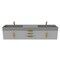 Castello Usa Amazon 84-inch Gray Vanity Set with Gray Top and Gold Handles CB-MC-84G-GLD-2056-GR - alternate 3